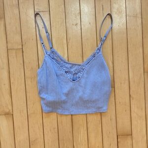 Light Blue Lace Trim Cami Top